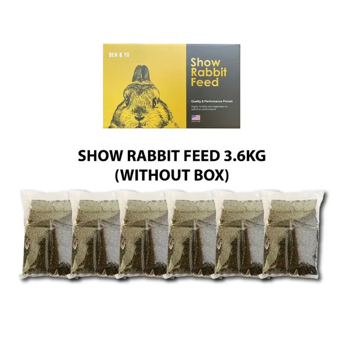 [WITHOUT YELLOW BOX] Beh & Yo Show Rabbit Feed (3.6kg) x 4